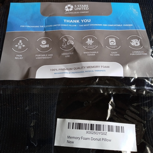 NWT‎ 5 stars United memory foam donut pillow - Picture 5 of 6